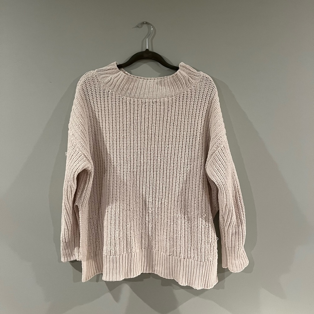 Aerie oversized cream knit sweater- size medium, fits like a large
